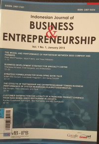 Jurnal indonesia journal of BUSINESS & ENTERPRENEURSHIP vol.1 no.1 january 2015