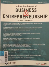 Jurnal indonesia journal of BUSINESS & ENTERPRENEURSHIP vol.2 no.1 january 2016