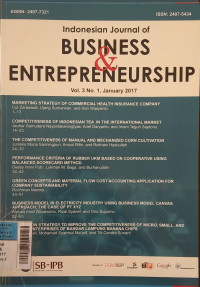 Jurnal indonesia journal of BUSINESS & ENTERPRENEURSHIP vol.3 no.1 January 2017