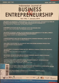 Jurnal indonesia journal of BUSINESS & ENTERPRENEURSHIP VOL.4 NO 1 JANUARY 2018