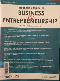 Jurnal indonesia journal of BUSINESS & ENTERPRENEURSHIP vol.1 no.3 september 2015