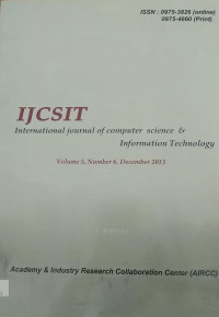 Image of Jurnal international journal of computer science & information technology  Des2013 Vol.5/No.6