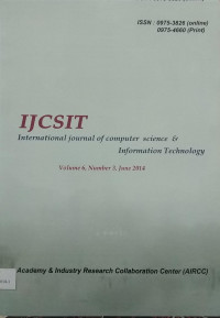 Image of Jurnal International Journal of computer science & information technology   Juni2014 Vol.6/No.3