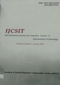 Image of Jurnal International journal of computer science & information technology  Okt2014 Vol.6/No.5