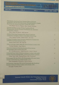 Image of JURNAL NASIONAL TEKNIK ELEKTRO DAN TEKNOLOGI INFORMASI VOL.2 NO.2 MEI 2013