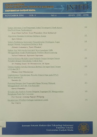 Image of JURNAL NASIONAL TEKNIK ELEKTRO DAN TEKNOLOGI INFORMASI VOL.3 NO.4 NOVEMBER 2014