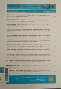 Image of JURNAL NASIONAL TEKNIK ELEKTRO DAN TEKNOLOGI INFORMASI VOL.6 NO.4 NOVEMBER 2017