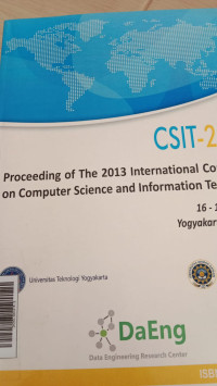 Proceeding of The2013 International Conference on Computer Science and Information Technology