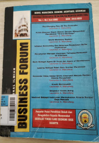 Jurnal Ilmiah : Business Forum